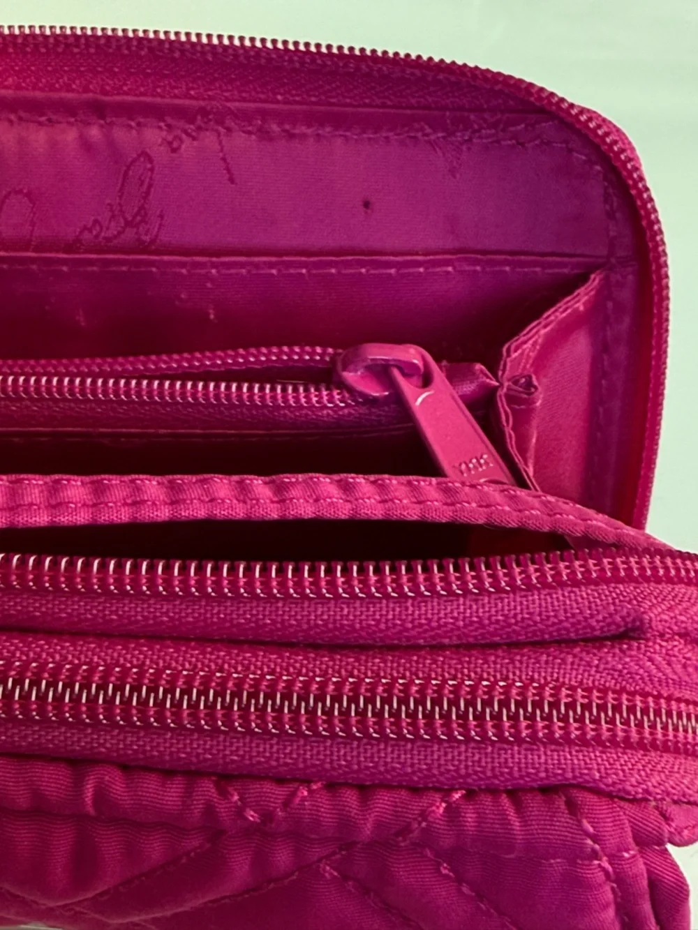 Vera Bradley Hot Pink Quilted Crossbody Wallet - Picture 11 of 12